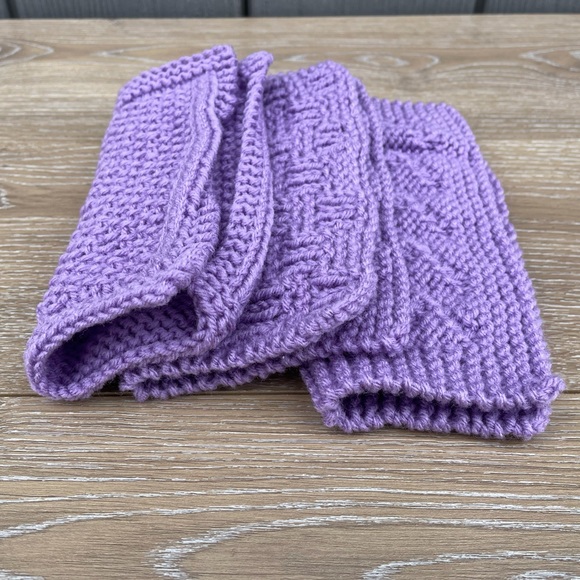 Set of 3 Handmade Lilac Purple Shade Dishcloths - Picture 5 of 8